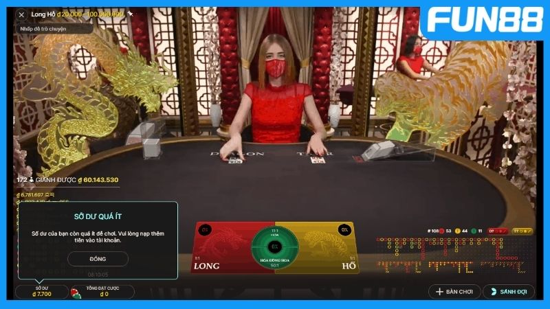 Cược Rồng Hổ cực chất chỉ có tại Ezugi casino